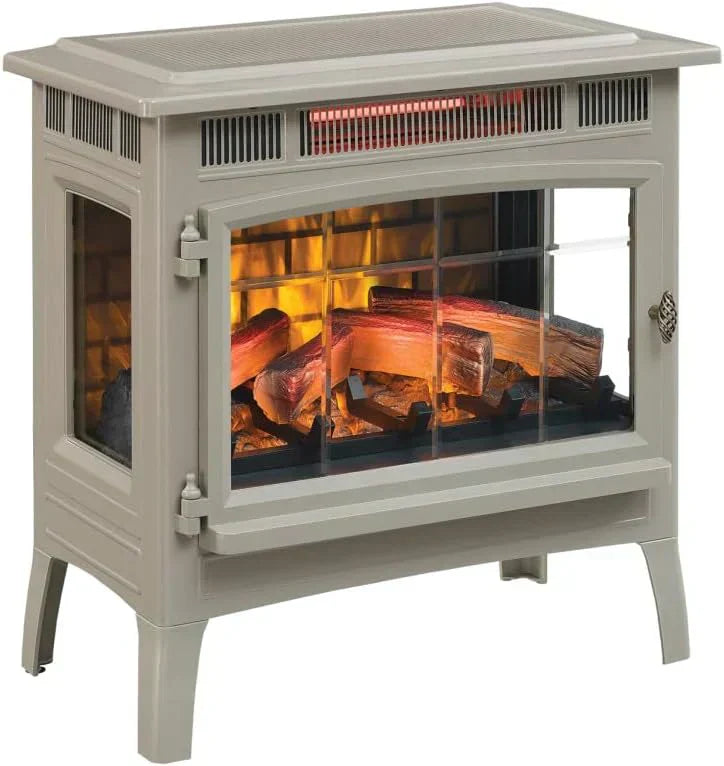 Freestanding Electric Fireplace Stove Heater with 3D Flame Effect for 1000 Sq. Ft wourant