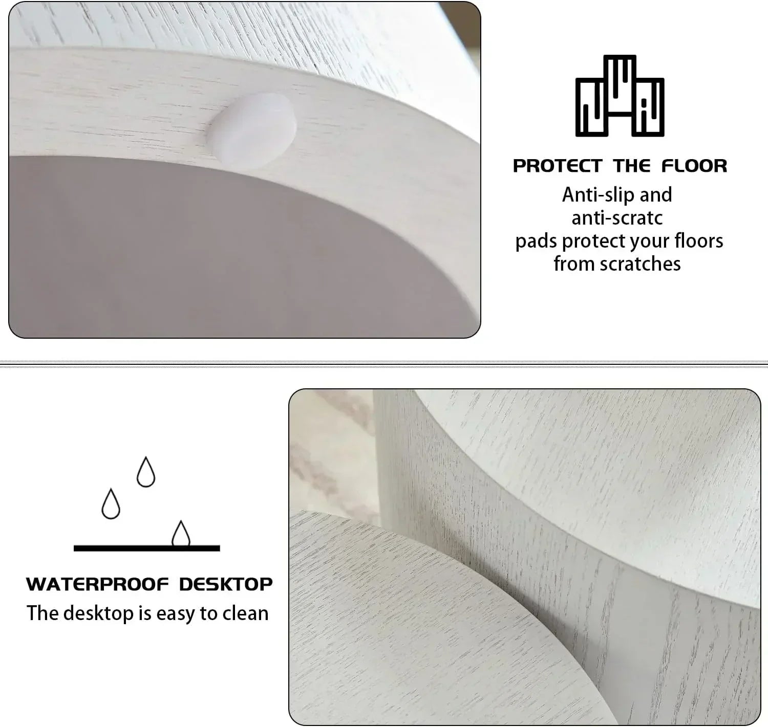 Nesting Coffee Table Set of 2 Modern Round Coffee Table with Non-Slip Feet Circle Accent Tables wourant