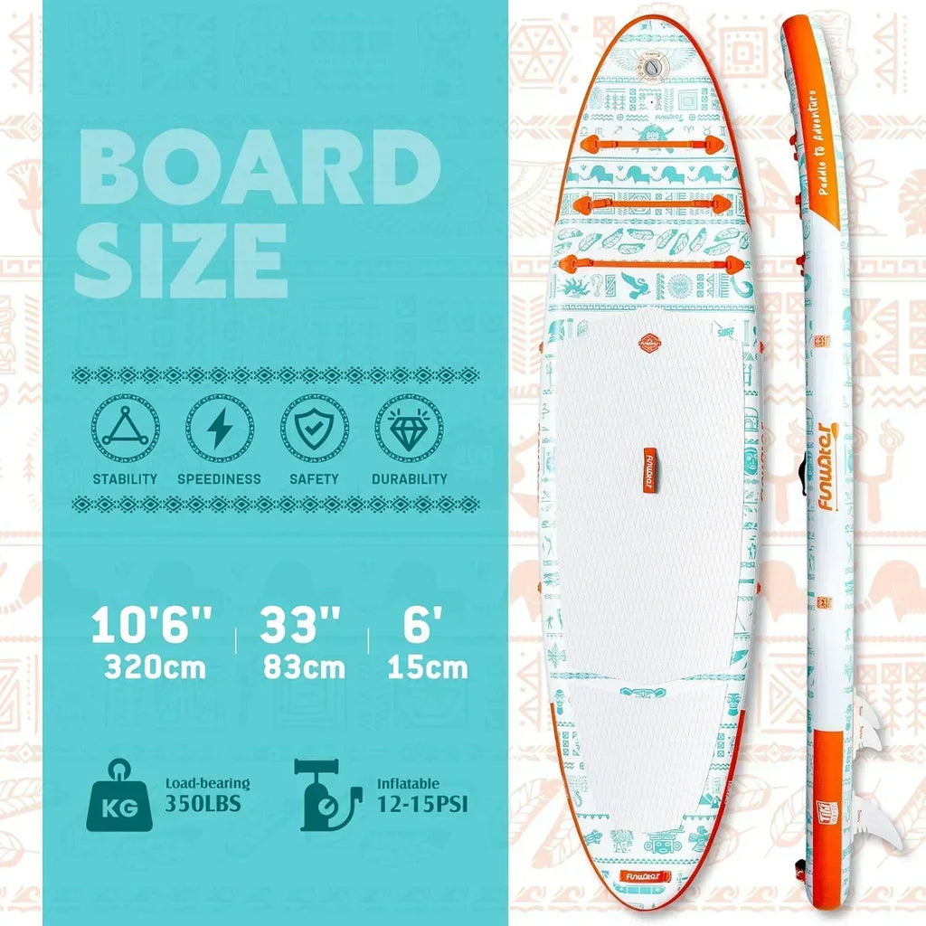 FunWater Inflatable Stand Up Paddle Board Premium SUP Paddle Accessories EVA Deck wourant