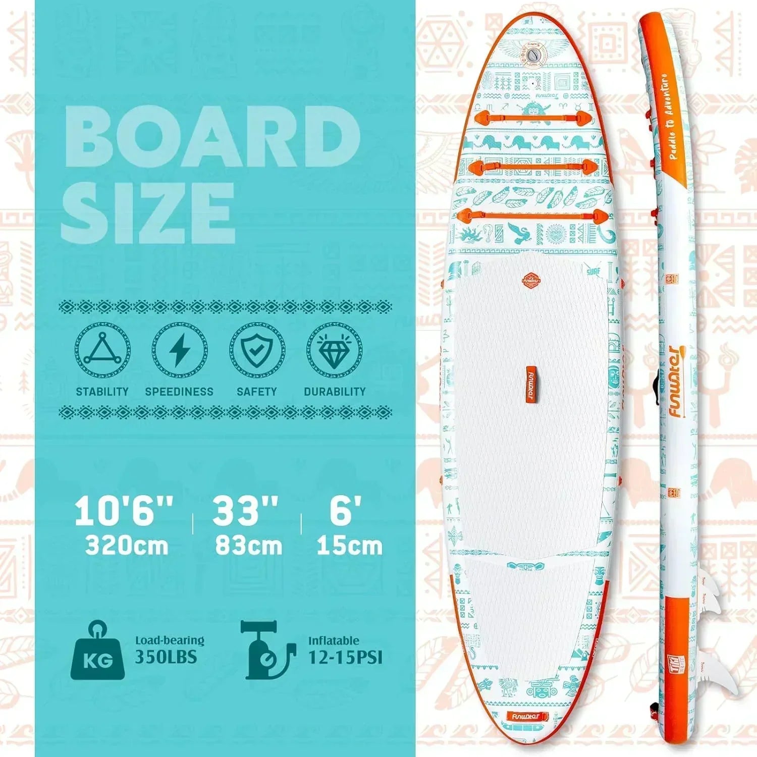 FunWater Inflatable Stand Up Paddle Board Premium SUP Paddle Accessories EVA Deck wourant