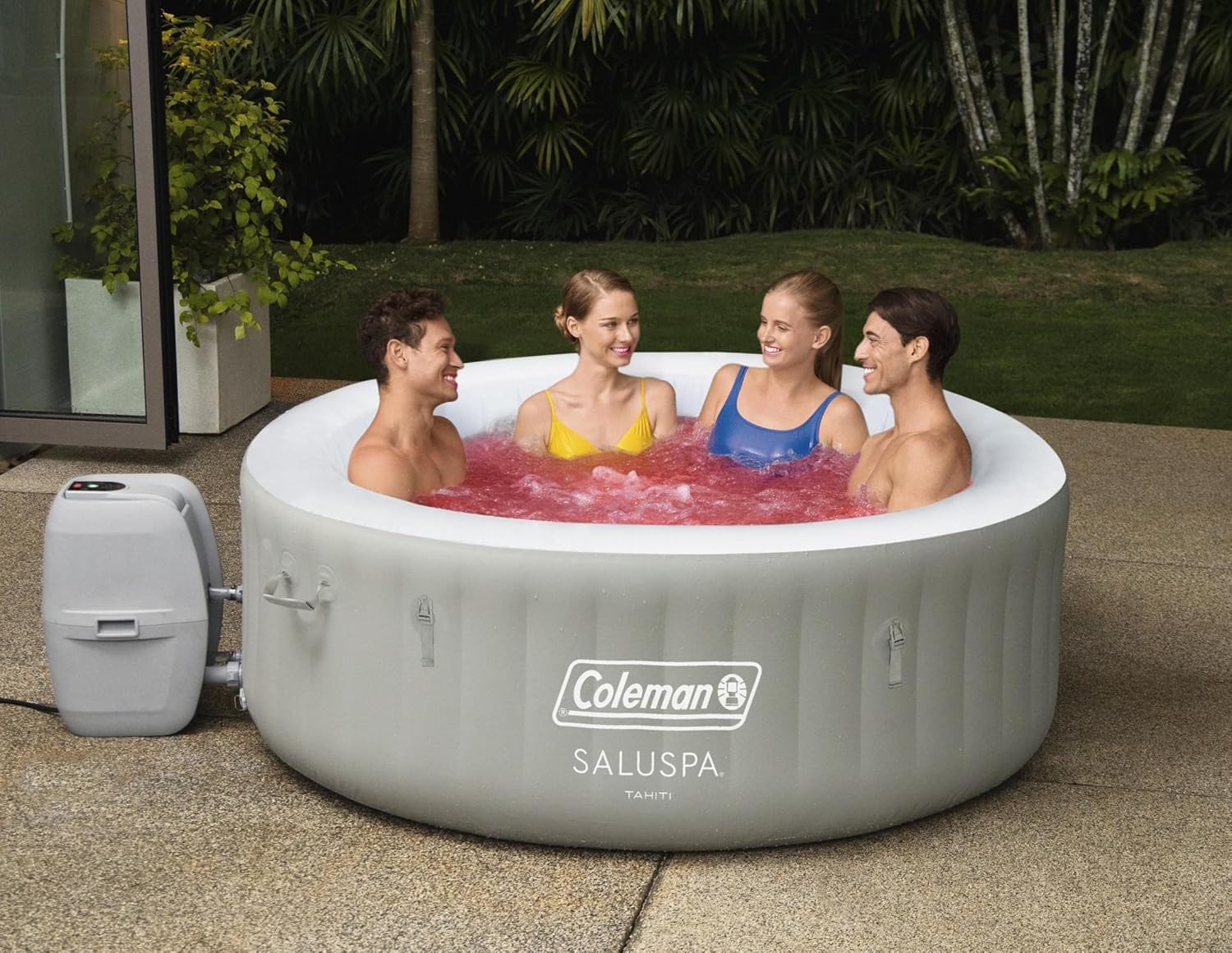 Bestway Palm Springs 4 to 6 Person EnergySense Smart AirJet Plus Inflatable Hot Tub Outdoor Spa wourant