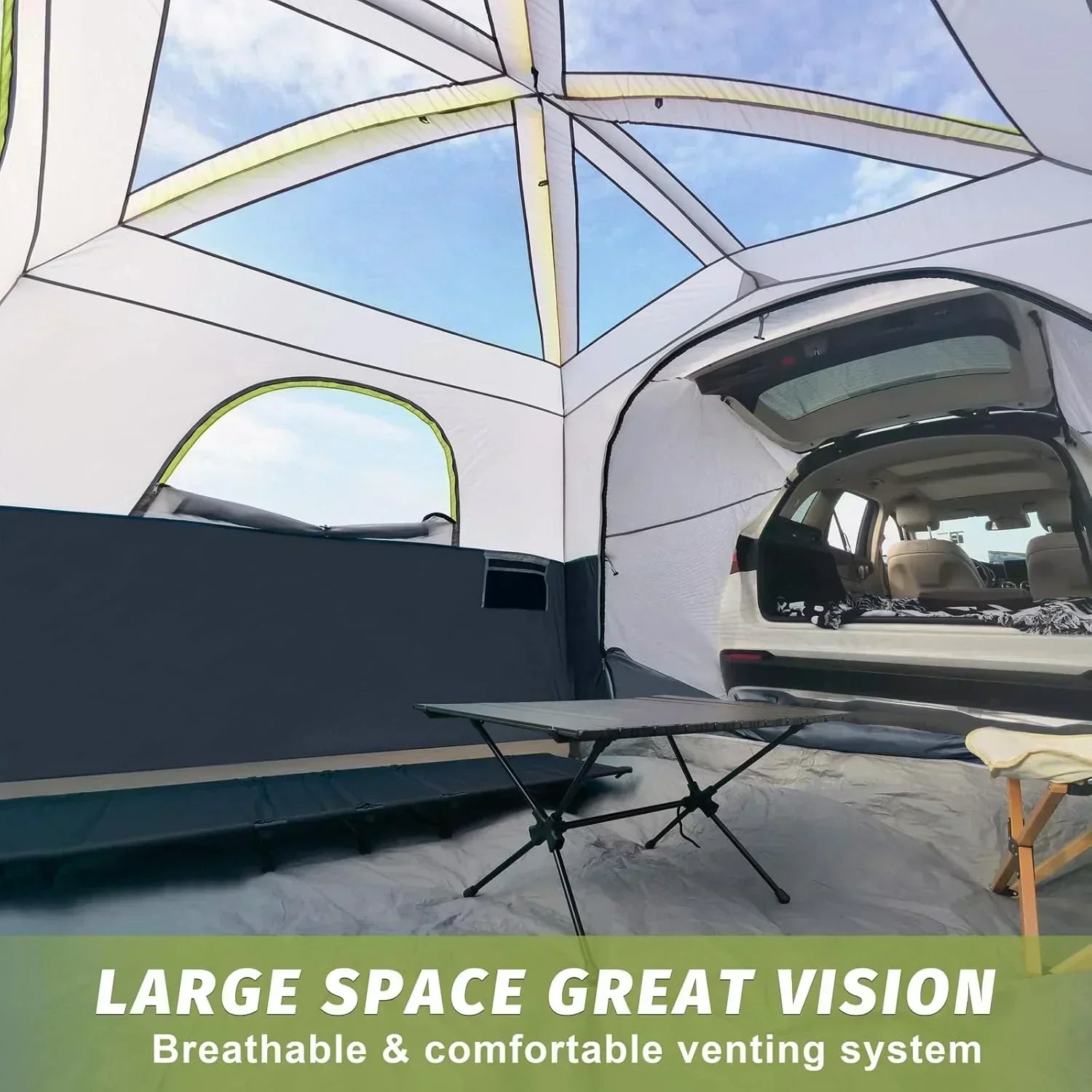 SUV Tent for Camping 6-Person SUV Tailgate Tent - Easy Set Up with Rainfly wourant