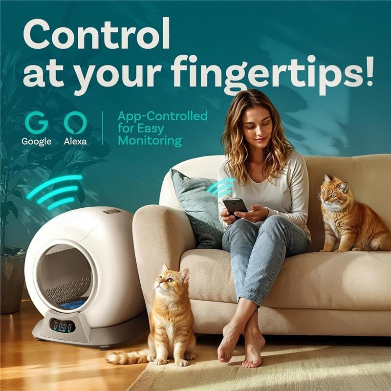 Self Cleaning Litter Box with Auto Safety Sensors Automatic Cat Litter Box Self-Cleaning wourant