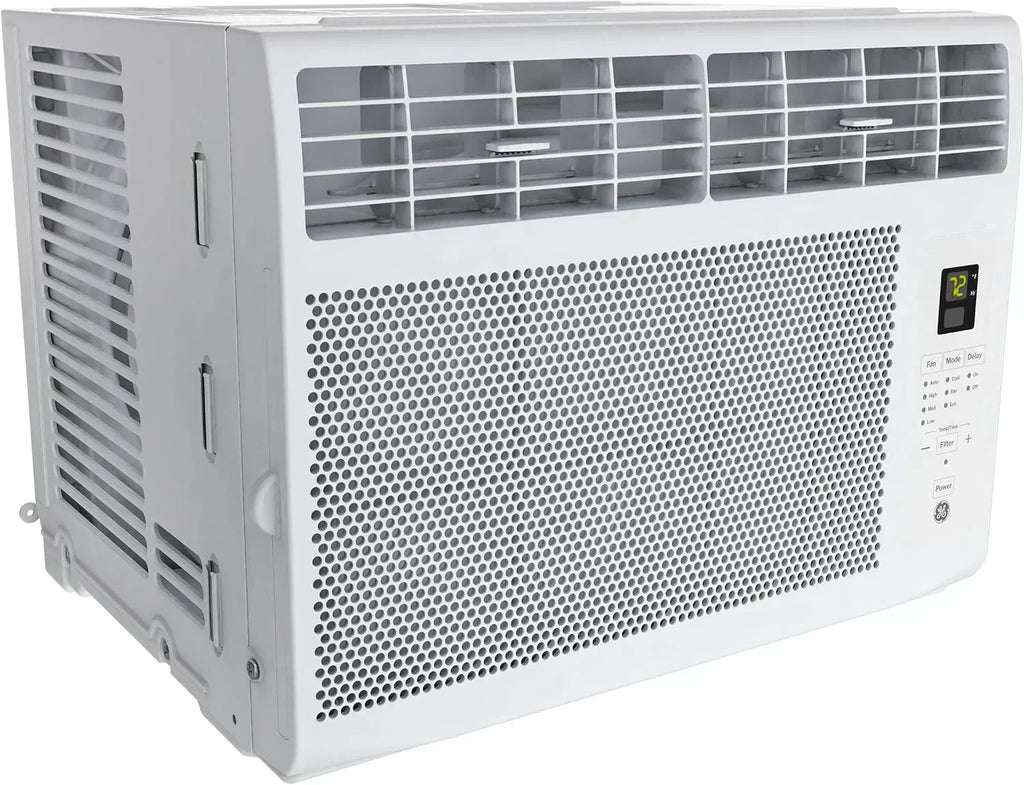 GE Window Air Conditioner Unit 5,000 BTU for Small Rooms up to 150 sq ft Manual Adjustable Fan wourant