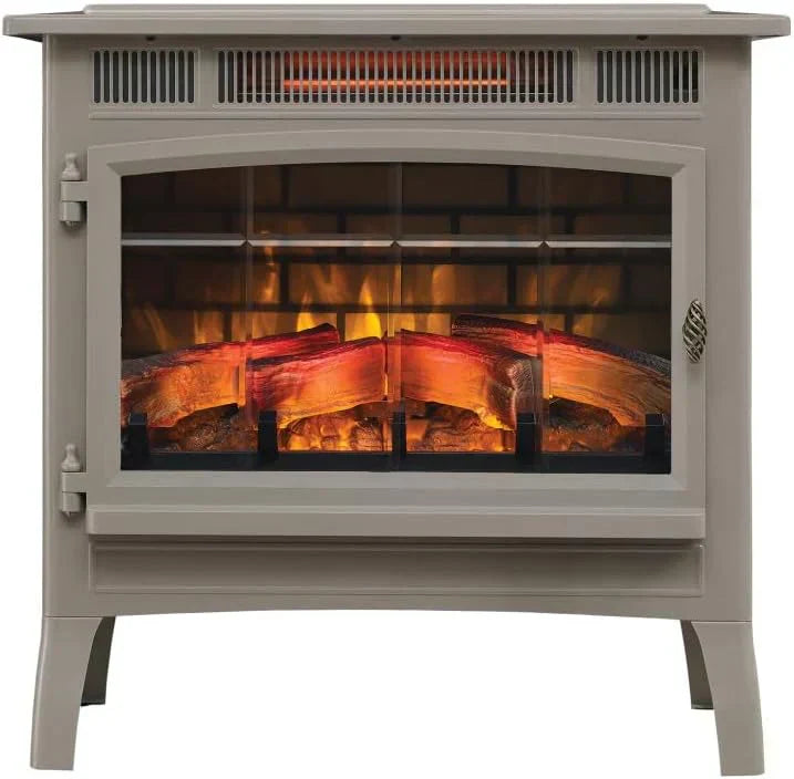 Freestanding Electric Fireplace Stove Heater with 3D Flame Effect for 1000 Sq. Ft wourant