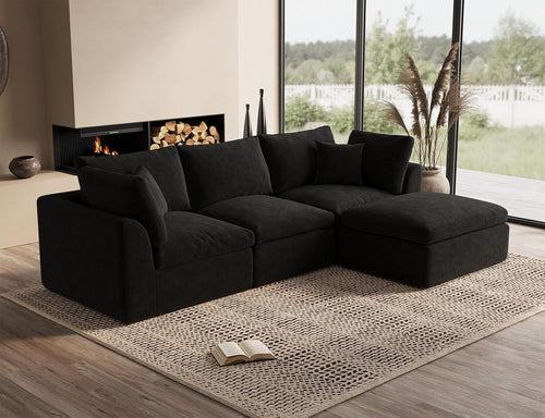 110 inch cloud sectional sofa for living room convertible L-shaped sofa 3 seater sectional sofa wourant