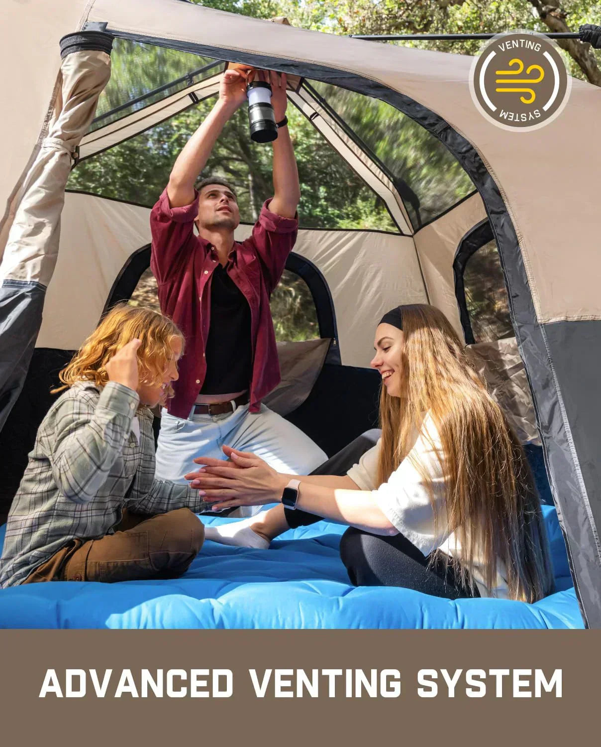 Portable camping tent for 4/6/8/10 people with instant cabin and rainproof and windproof wourant