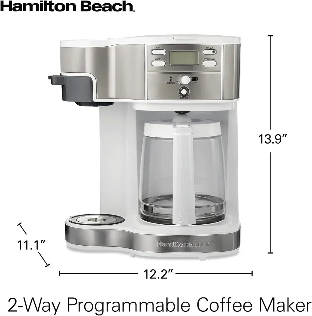 Hamilton Beach 2-Way 12 Cup Programmable Drip Coffee Maker Single Serve Machine Glass Carafe wourant
