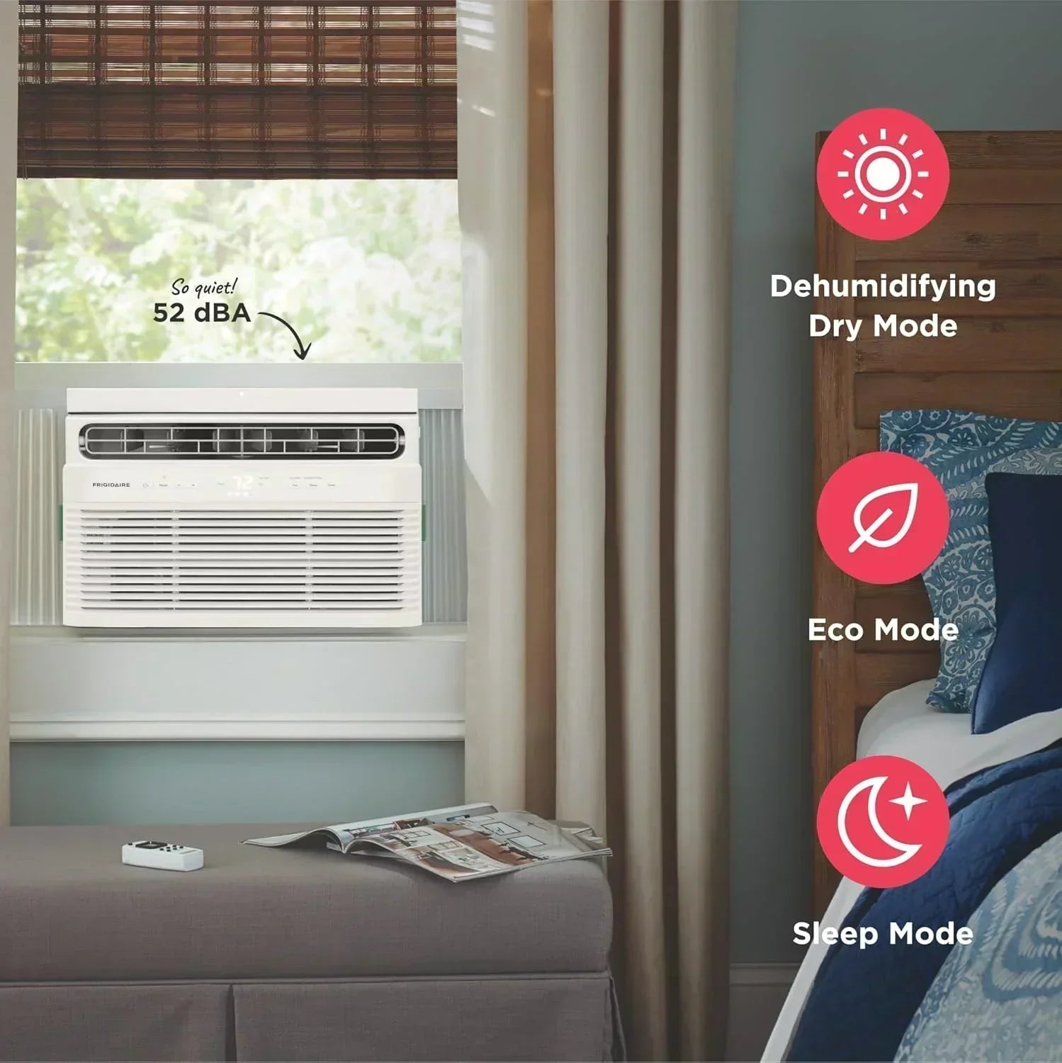Frigidaire 5,000 BTU Window Air Conditioner Remote Control Cools Up to 150 Sq. Ft. Quiet Operation wourant