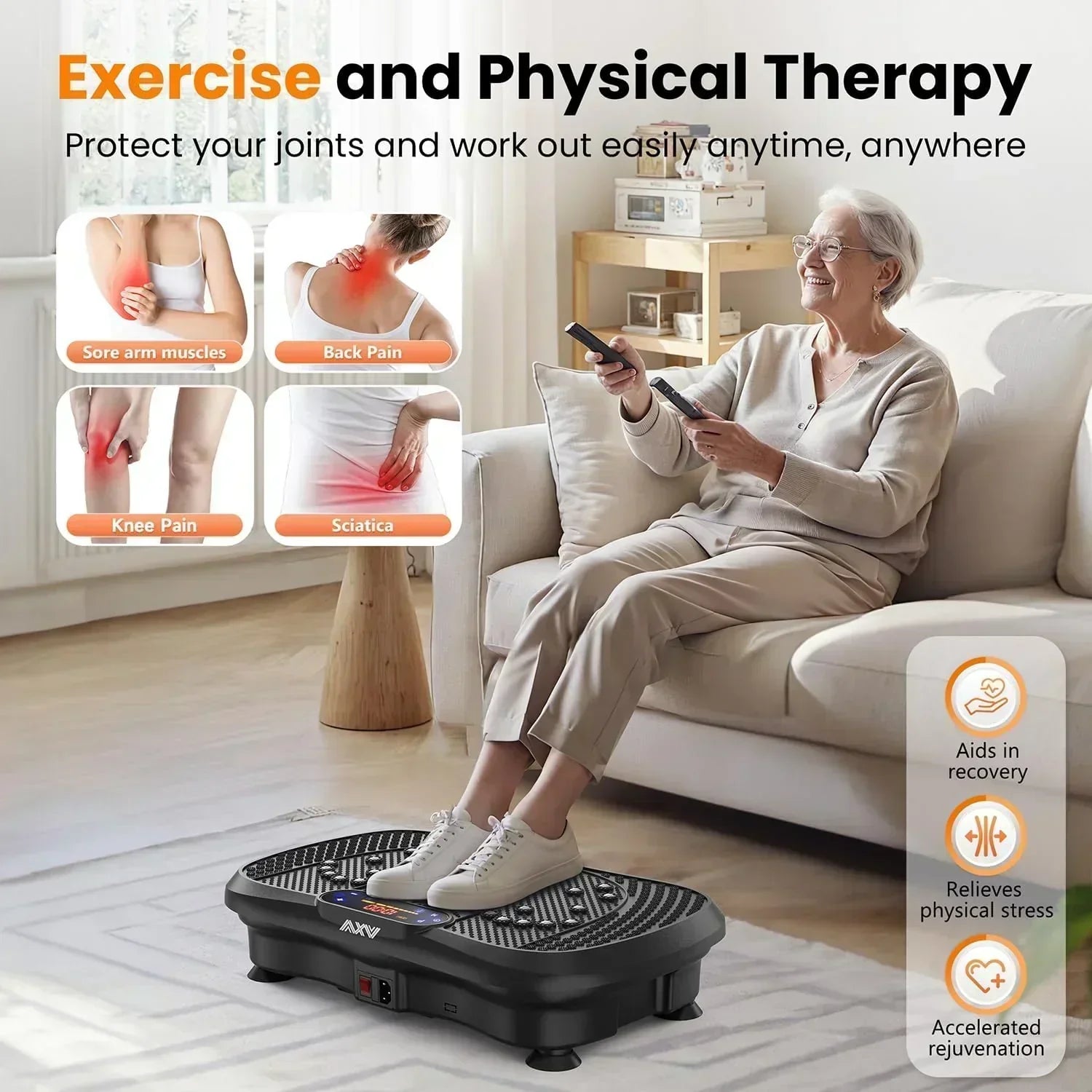 AXV Vibration Plate Fitness Platform Trainer Suitable for men and women to lose weight wourant