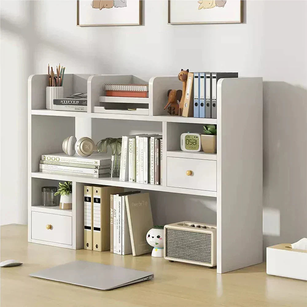Desktop Storage Organizer Display Shelf Book Rack Office Desk Bookshelf Office Storage Shelf wourant