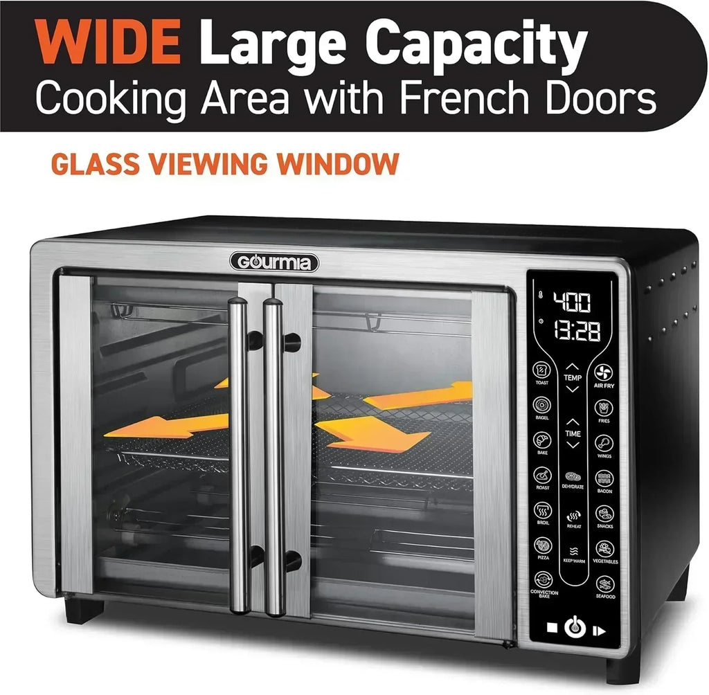 Gourmia Oven Air Fryer Combo with 17 Cooking Presets 24L Capacity Convection Rack wourant