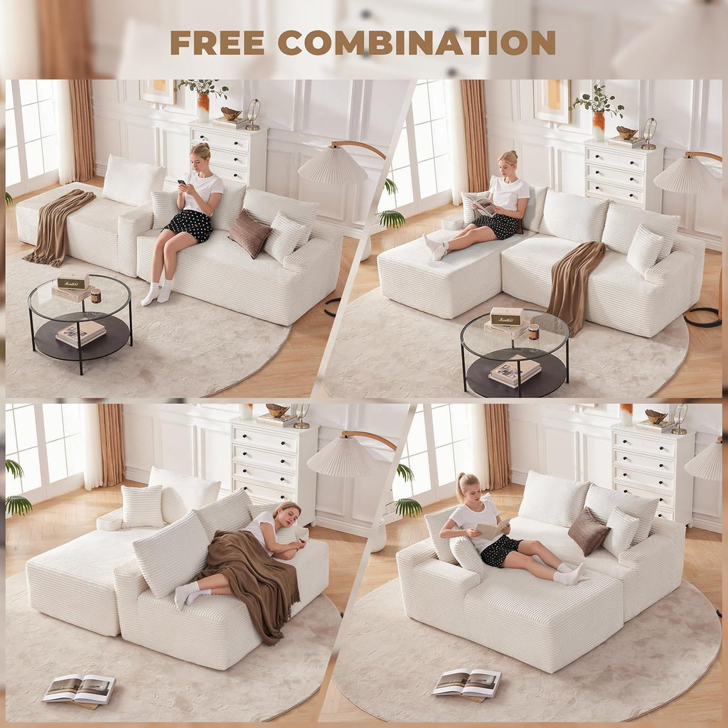 110-inch cloud sofa boneless sofa in the living room modular sofa with deep seats wourant