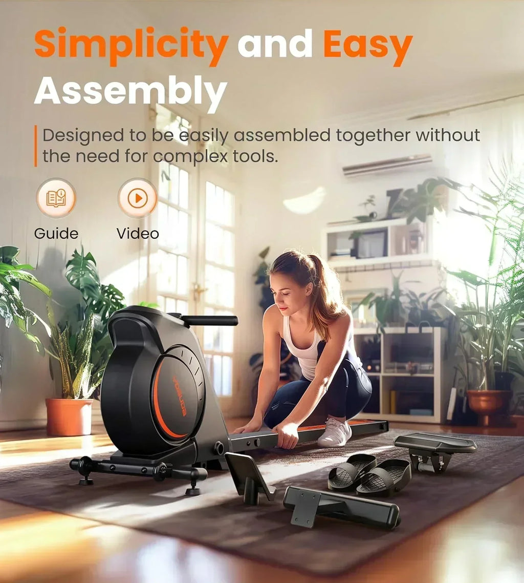 YOSUDA Home Magnet/Water Resistance Rowing Machine Support Bluetooth and Applications wourant