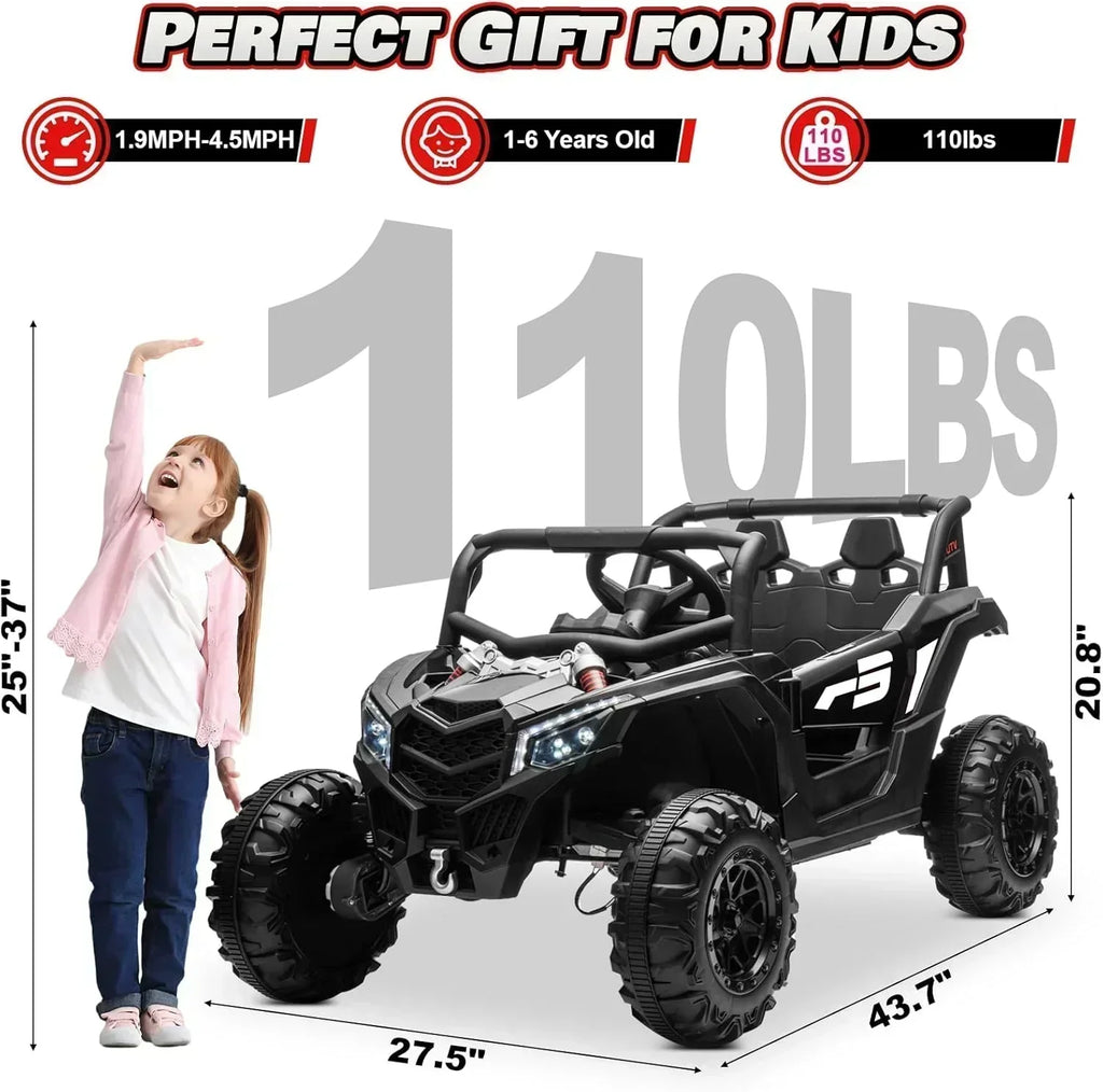 JOYRACER Kids Remote Control Car with 4 x 150W Motors Shock Absorbers Bluetooth MP3 Player wourant
