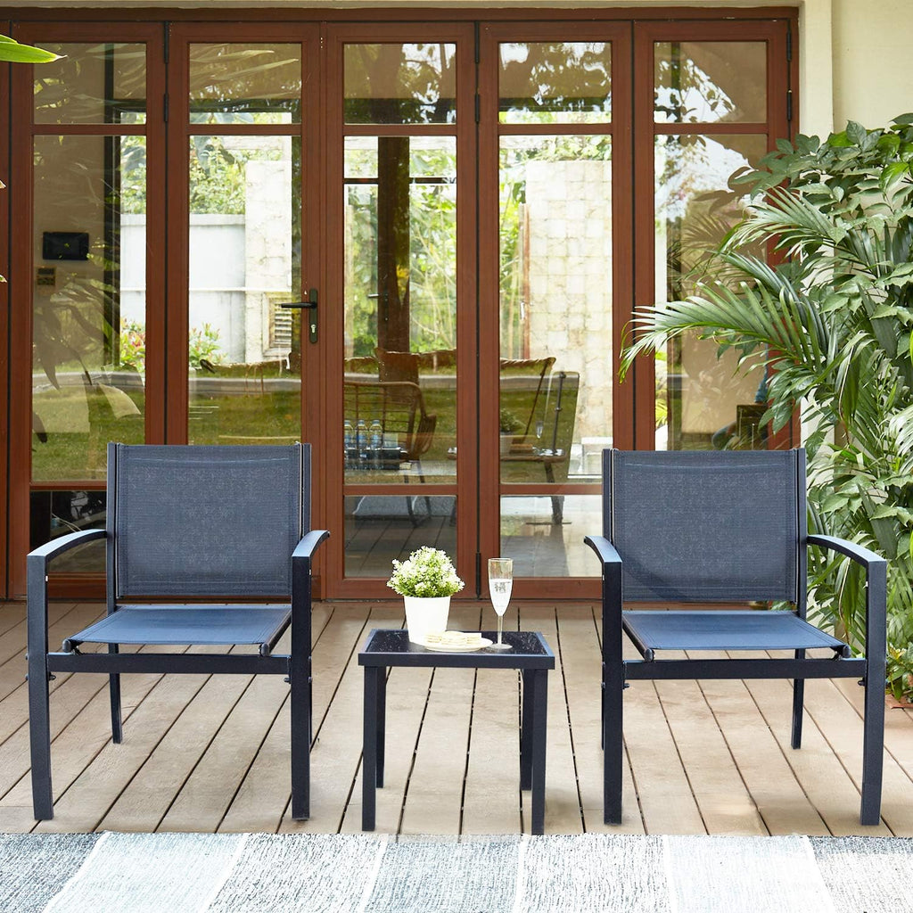 Homall Patio Dining Set 7 Pieces Outdoor Furniture with Large Table and 6 Textilene Chairs wourant