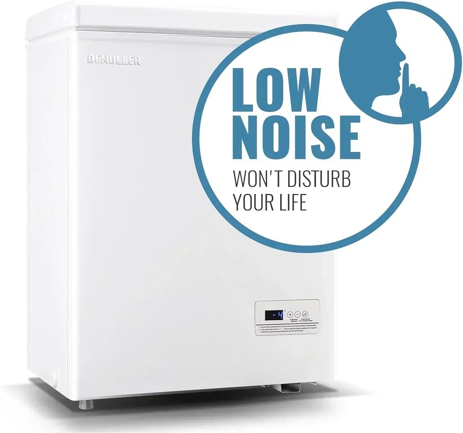Chest Freezer 5.0Cubic Feet Deep Freezer Freestanding Freezers 2 Removable Stainless Steel Basket wourant
