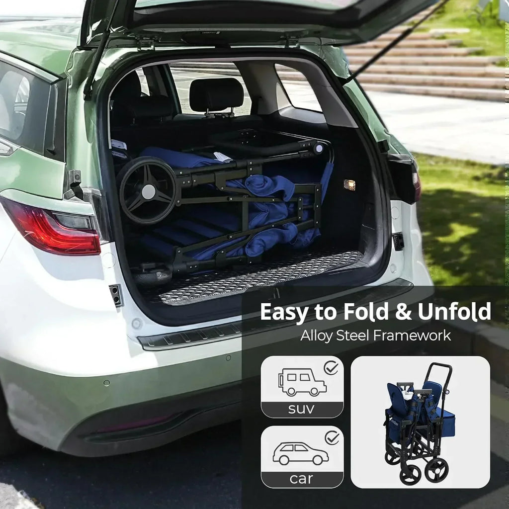 Stroller Wagon for Kids Wagon Stroller Toddlers 2 Seaters All-Terrain Baby Wagon Outdoor wourant