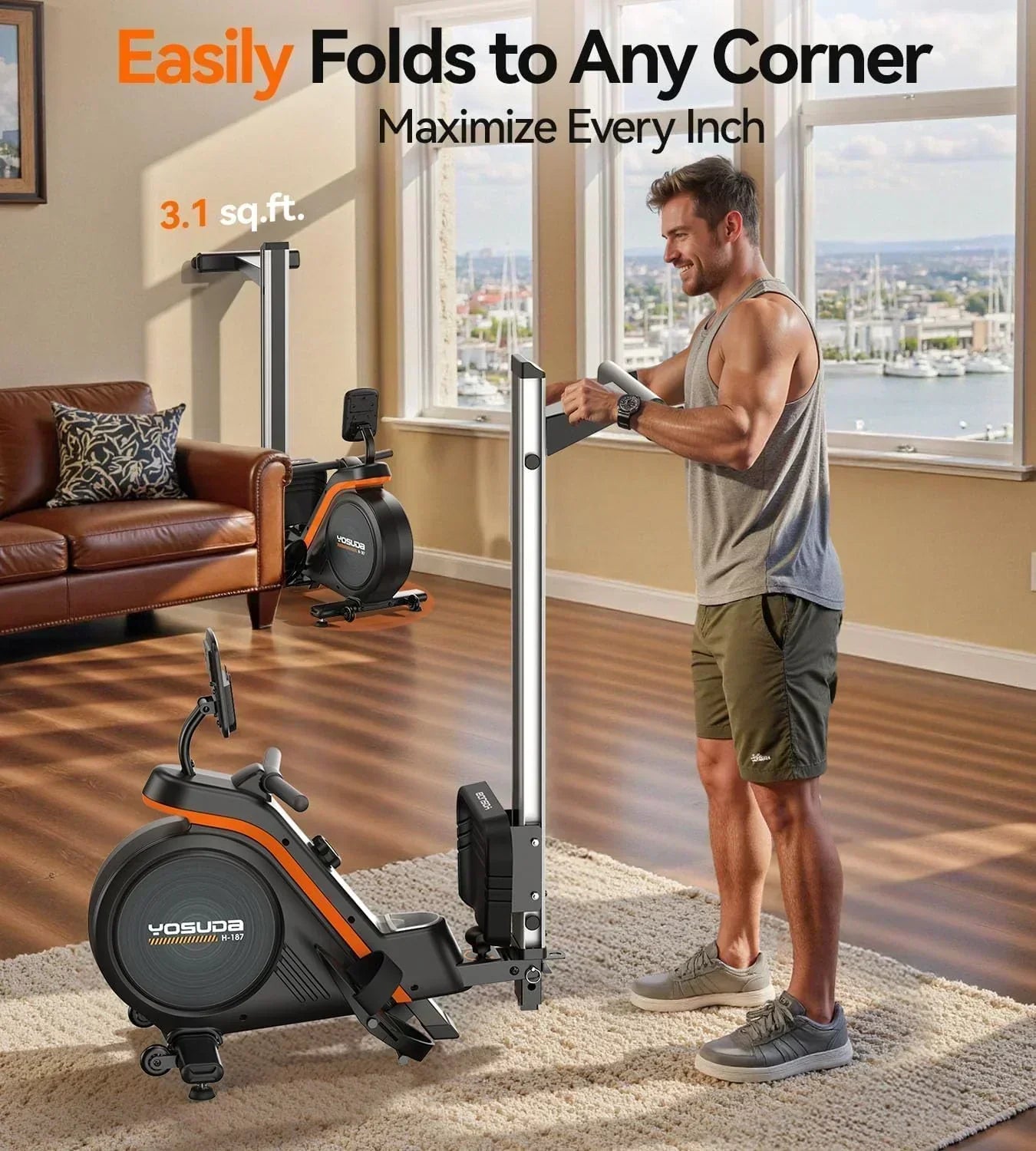 YOSUDA Home Magnet/Water Resistance Rowing Machine Support Bluetooth and Applications wourant