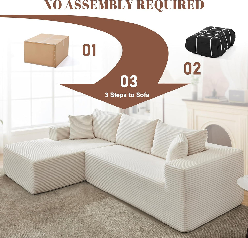 110-inch cloud sofa boneless sofa in the living room modular sofa with deep seats wourant