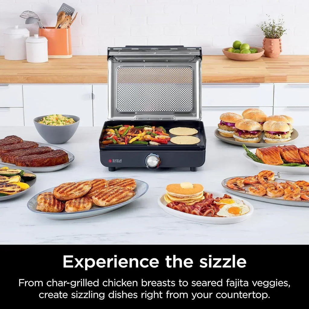 Griddle and Indoor Grill Electric Grill For Steak Burgers Salmon Veggies and More Pancake Griddle wourant
