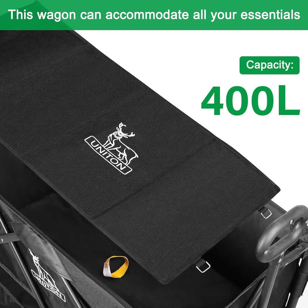 Double Decker Wagon 600lb Capacity 400L Collapsible Wagon 54" Extended Utility Folding Cart wourant