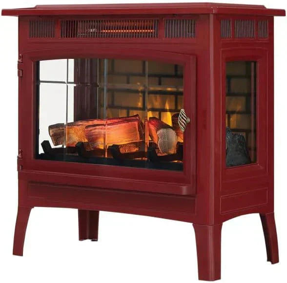 Freestanding Electric Fireplace Stove Heater with 3D Flame Effect for 1000 Sq. Ft wourant