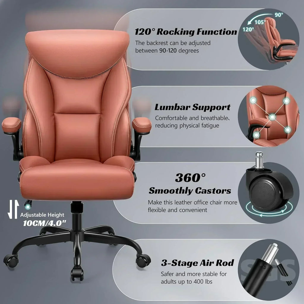 Office Chair Large High-Foot Computer Desk Chair Chair Lumbar Support Rotating Computer Chair wourant