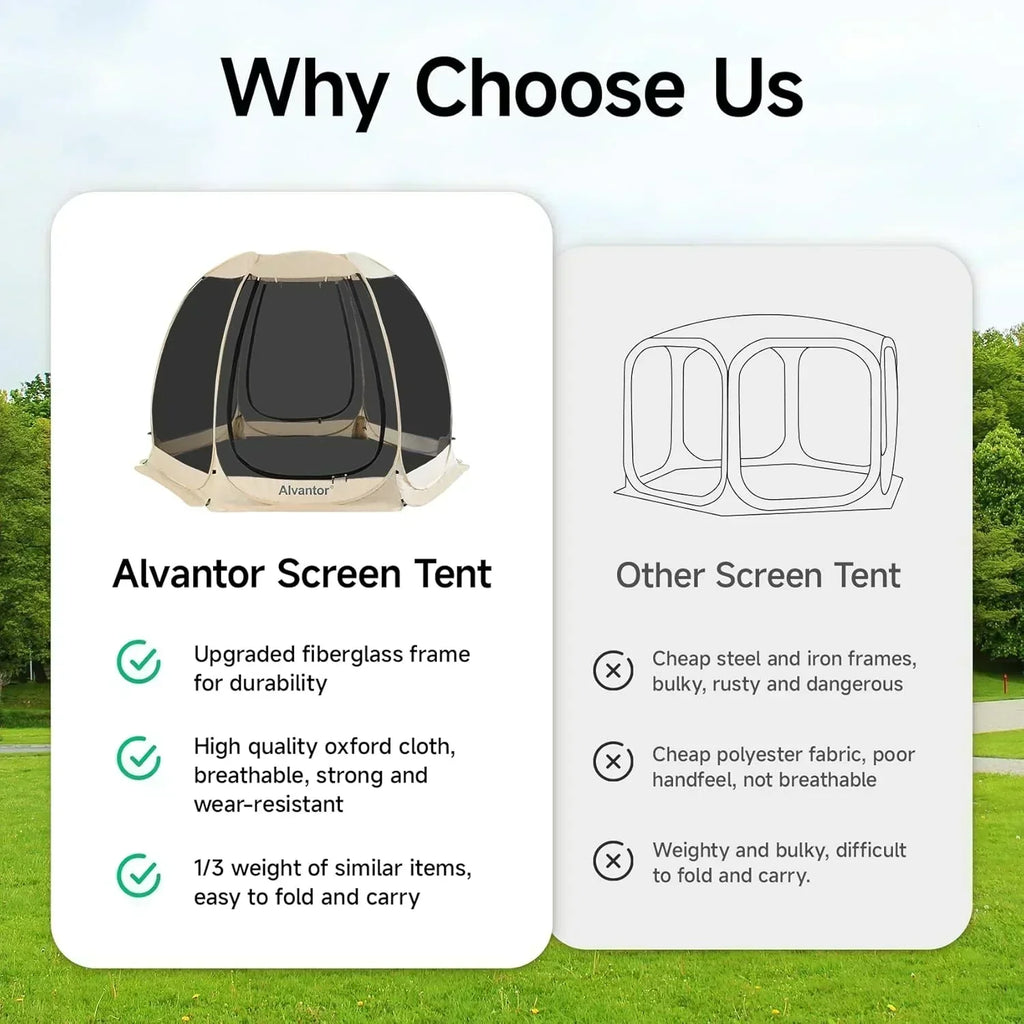 Alvantor Screen House Gazebo Pop Up Igloo Screened Canopy Tent with Mosquito Netting Sides wourant