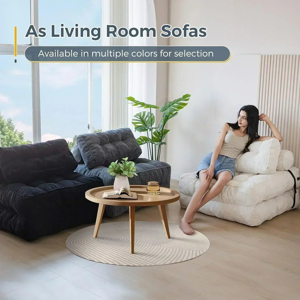MAXYOYO Folding Sofa Bed Convertible Sleeper Chair with Pillow Foldable Mattress with Back Support wourant