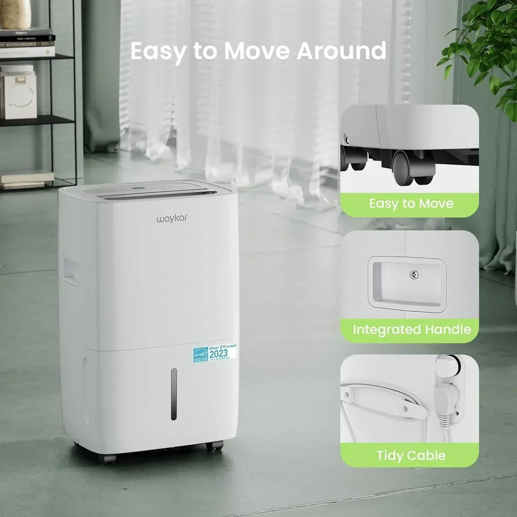 Waykar 2000 Sq Ft Dehumidifier for Home and Basements with Auto or Manual Drainage wourant