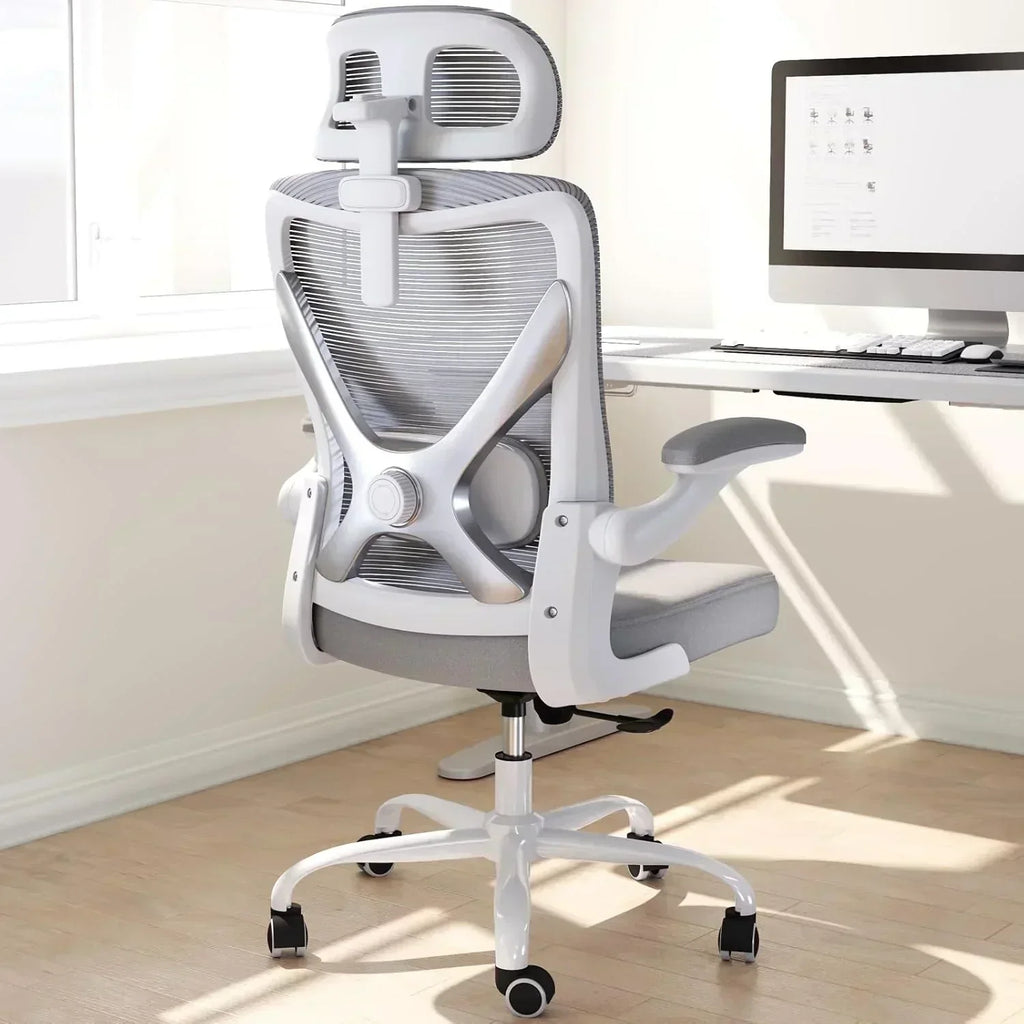 Office computer desk and chair gaming chair with lumbar support and headrest wourant