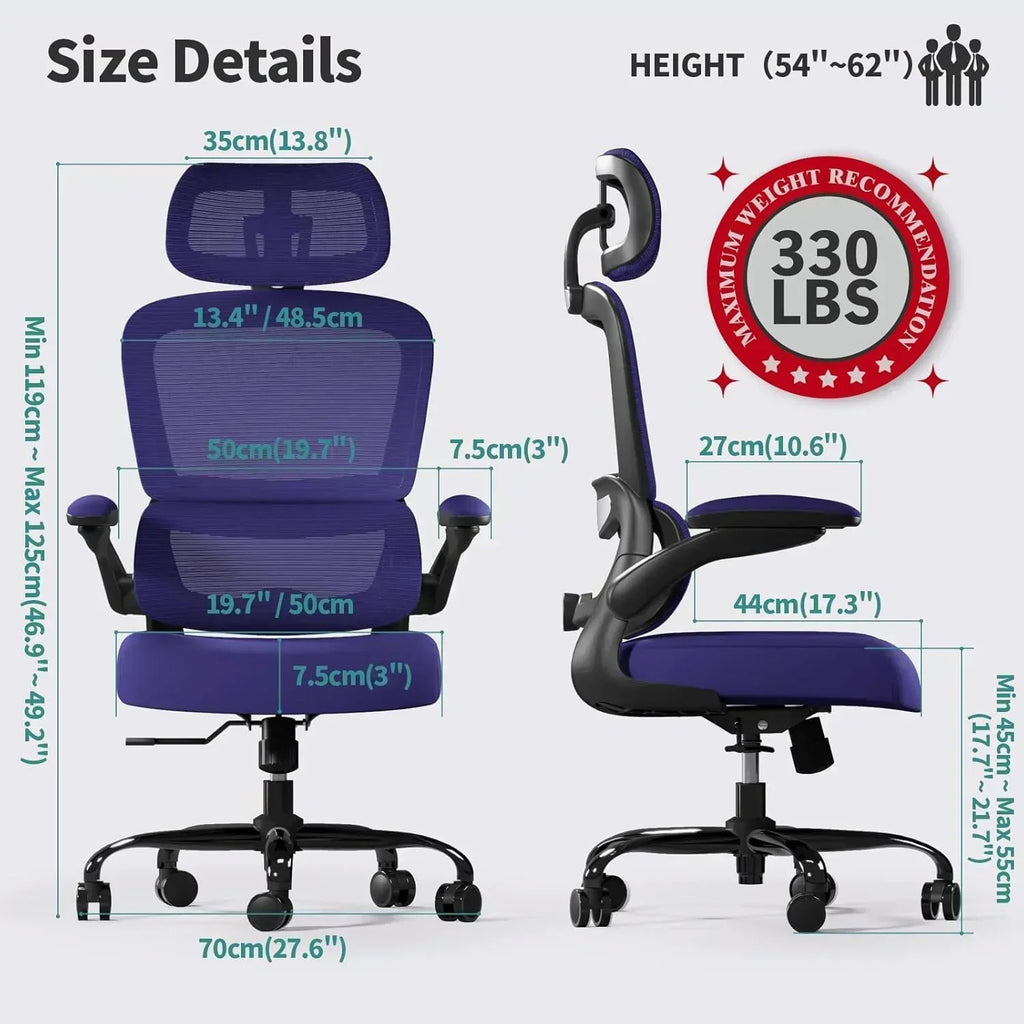 TRALT Office Chair Ergonomic Desk Chair 330 lbs Home Gaming Chair with Wheels wourant