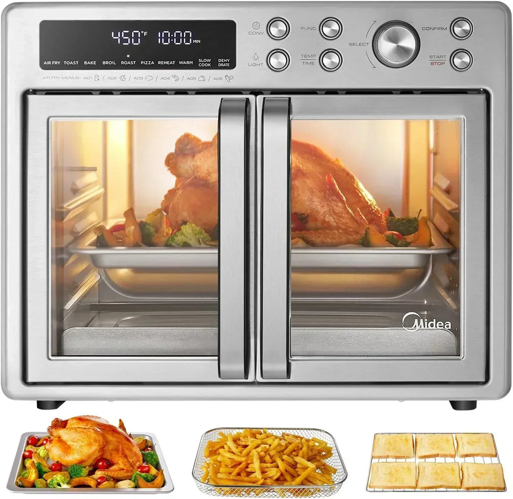 Flexify French Door Toaster Oven Air Fryer Combo 26.4 QT Extra Large Air Fryer Countertop wourant
