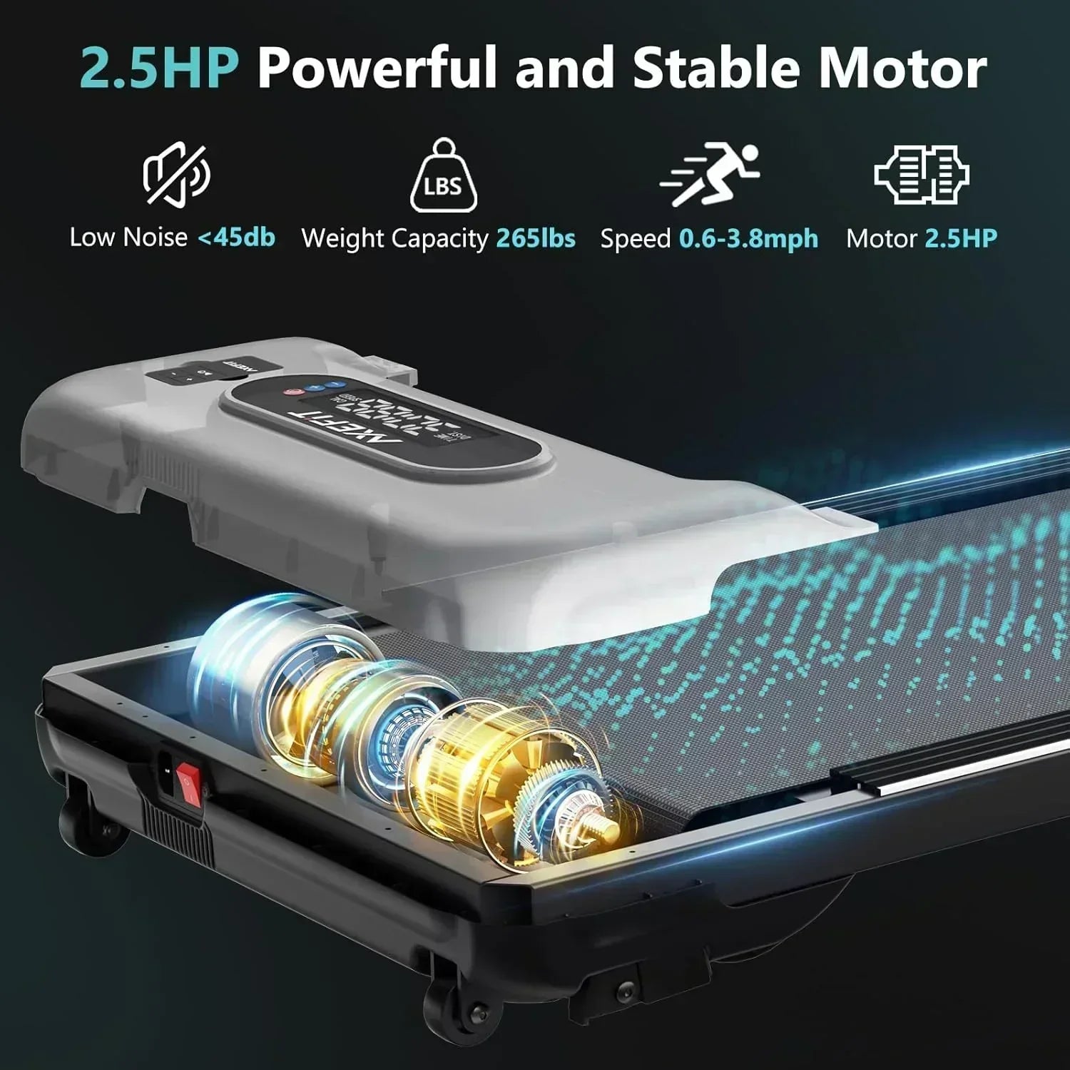 2.5 HP Portable Treadmill with Inclined Walking Pad Panel and Remote 4-in-1 Walking Treadmill wourant