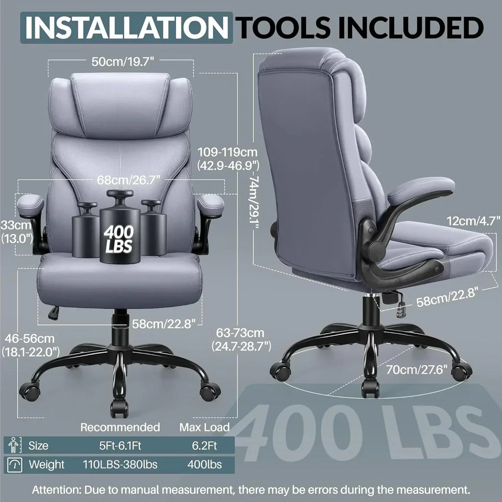 Office Chair Large High-Foot Computer Desk Chair Chair Lumbar Support Rotating Computer Chair wourant