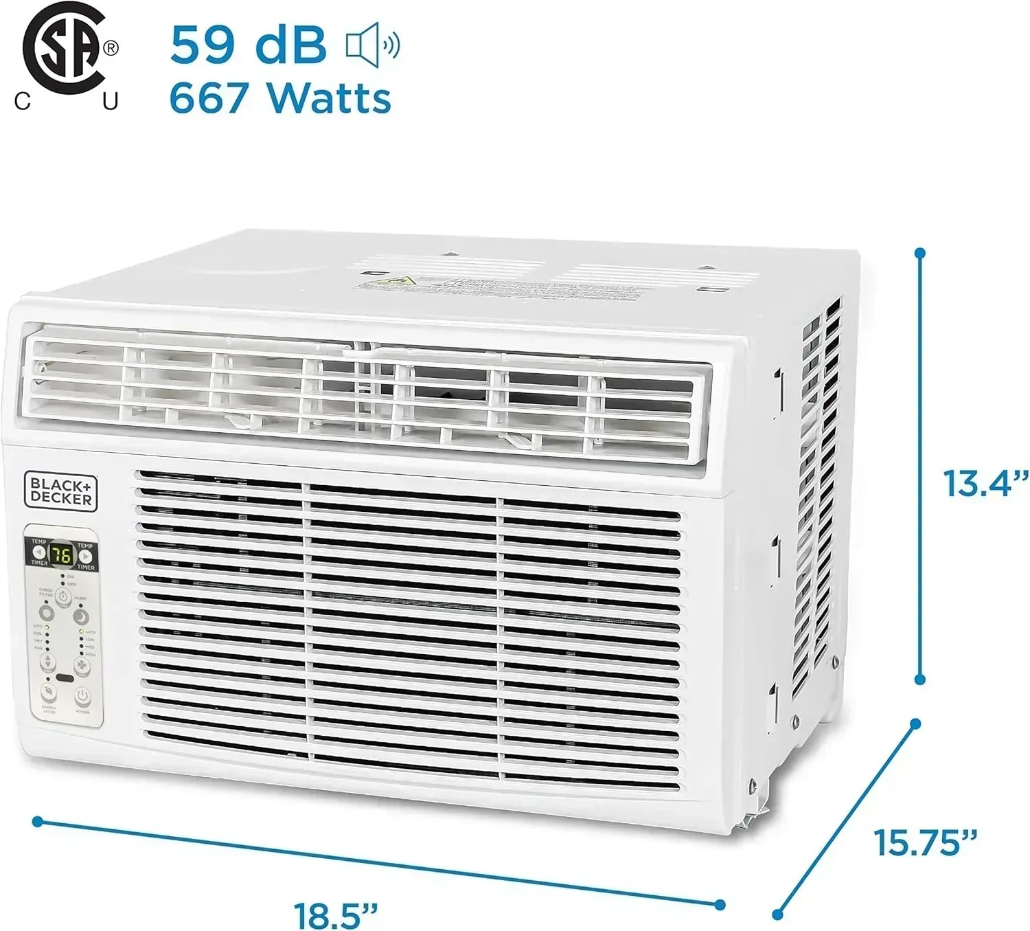 BLACK+DECKER Window Air Conditioner 5000 BTU Cools Up to 150 Square Feet AC Mechanical Controls wourant
