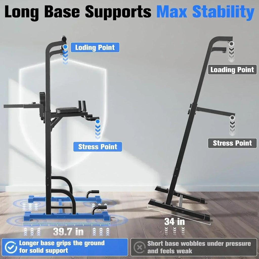 Sportsroyals Power Tower Pull Up Bar Station 450 lbs stable suspended immersion tilt station wourant