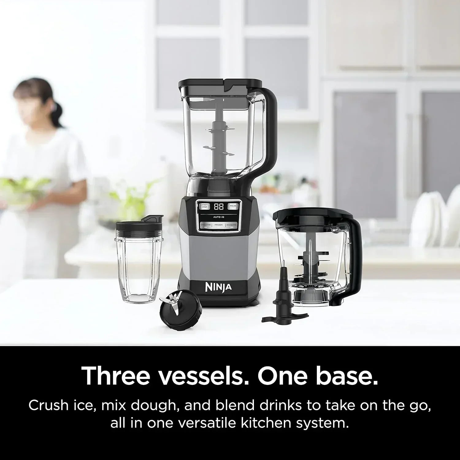 Ninja Blender Compact Kitchen System for Smoothies Doughs and Frozen Drinks with Auto-IQ wourant