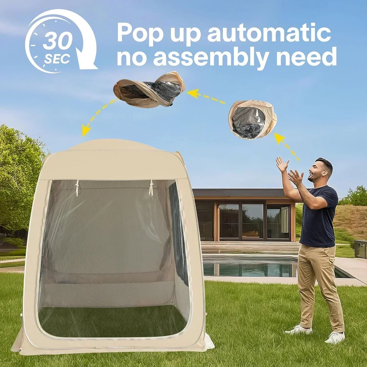 Screen gazebo sleeps 6-10-15 people Igloo-style canopy tent mosquito net on the sides Perfect wourant