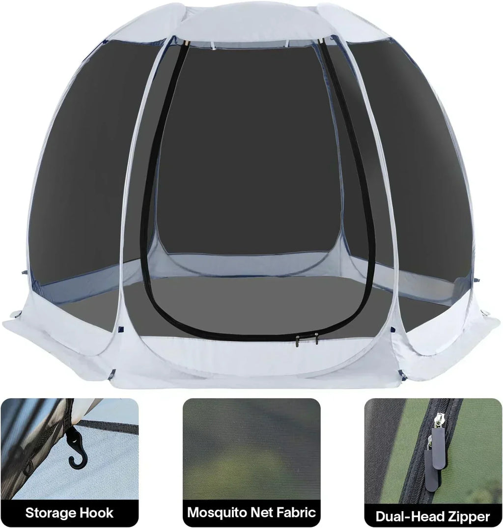 Screen gazebo sleeps 6-10-15 people Igloo-style canopy tent mosquito net on the sides Perfect wourant