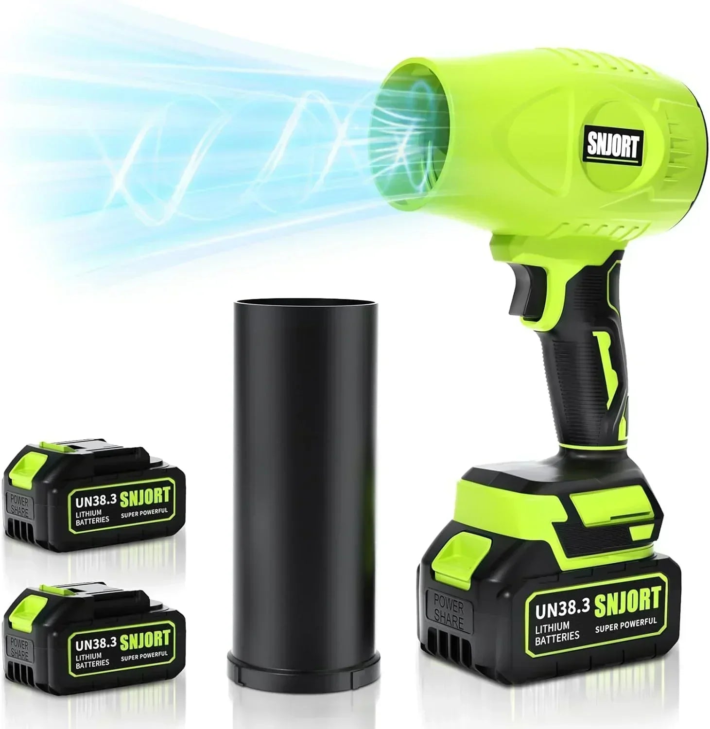 Leaf Blower Cordless with Battery and Charger Extended Nozzle Lightweight Handheld Design wourant