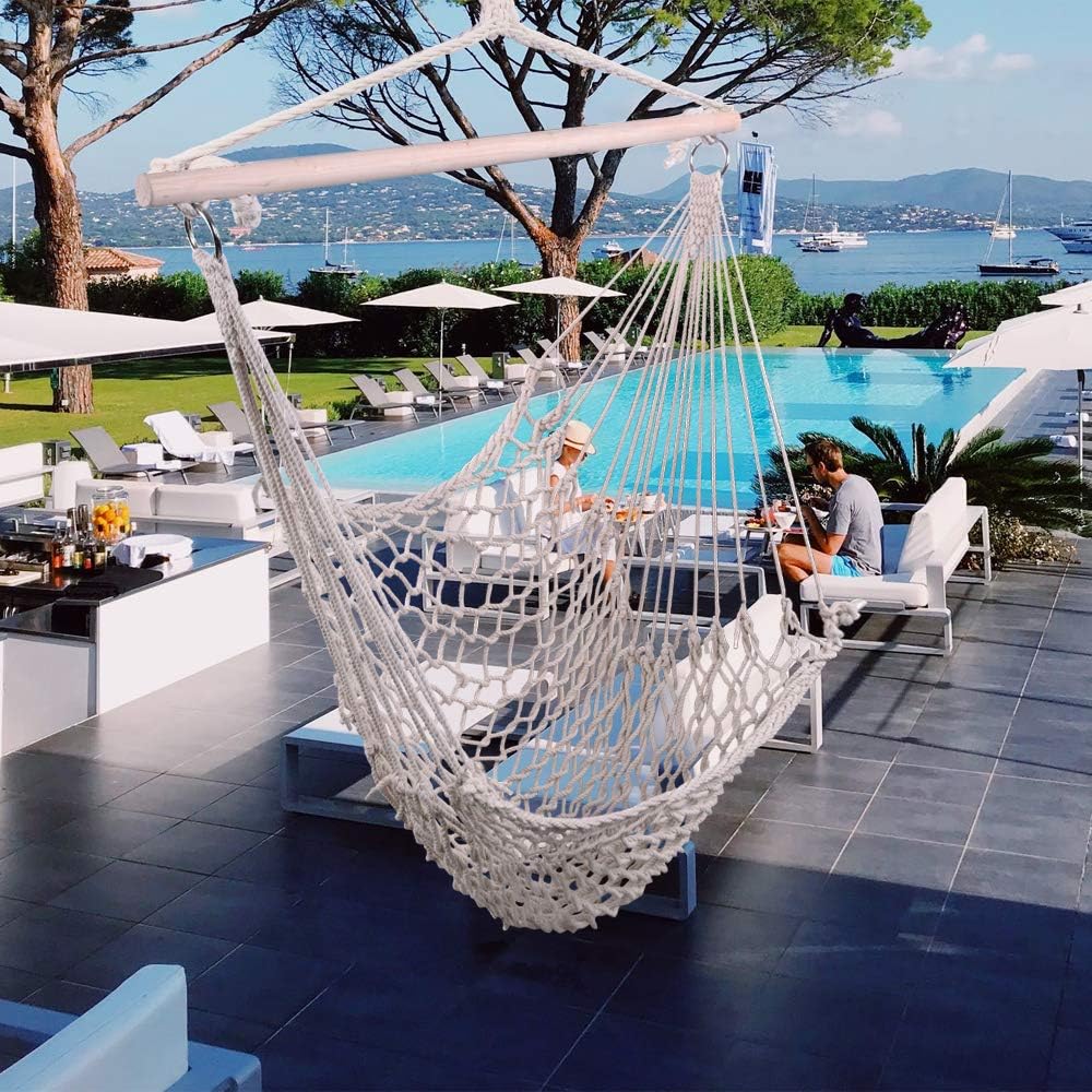 ONCLOUD Hammock Chair Hanging Rope Swing Load Capacity Macrame Hammock Swing Seat wourant