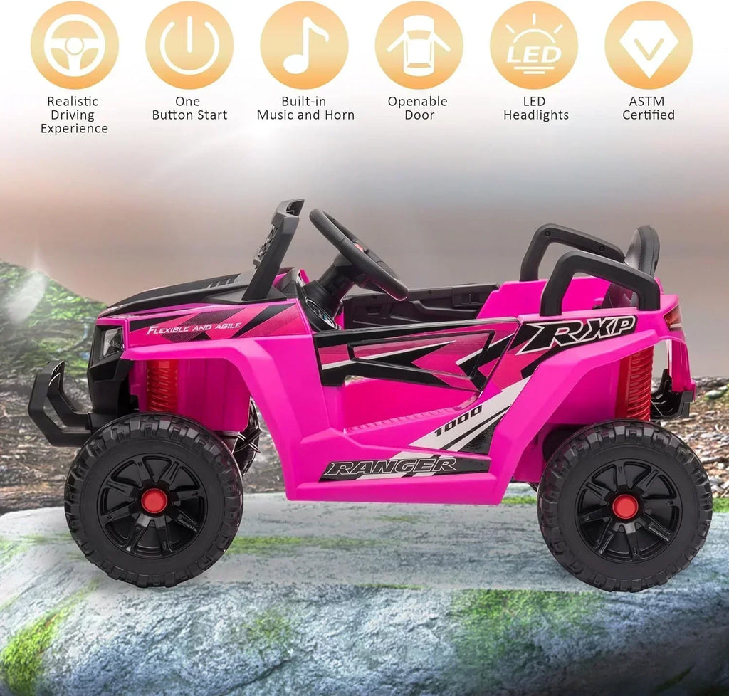 TOBBI 12V Kids Ride on Car Electric Off-Road UTV Truck with Diverse Functions Double Open Doors wourant