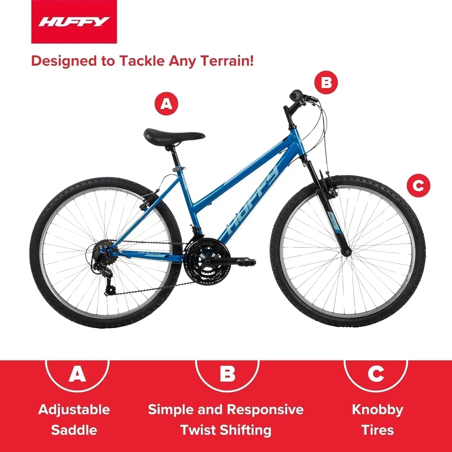 Huffy Stone Mountain Hardtail Mountain Bike for Boys/Girls/Men/Women 20"/24"/26" Sizes wourant