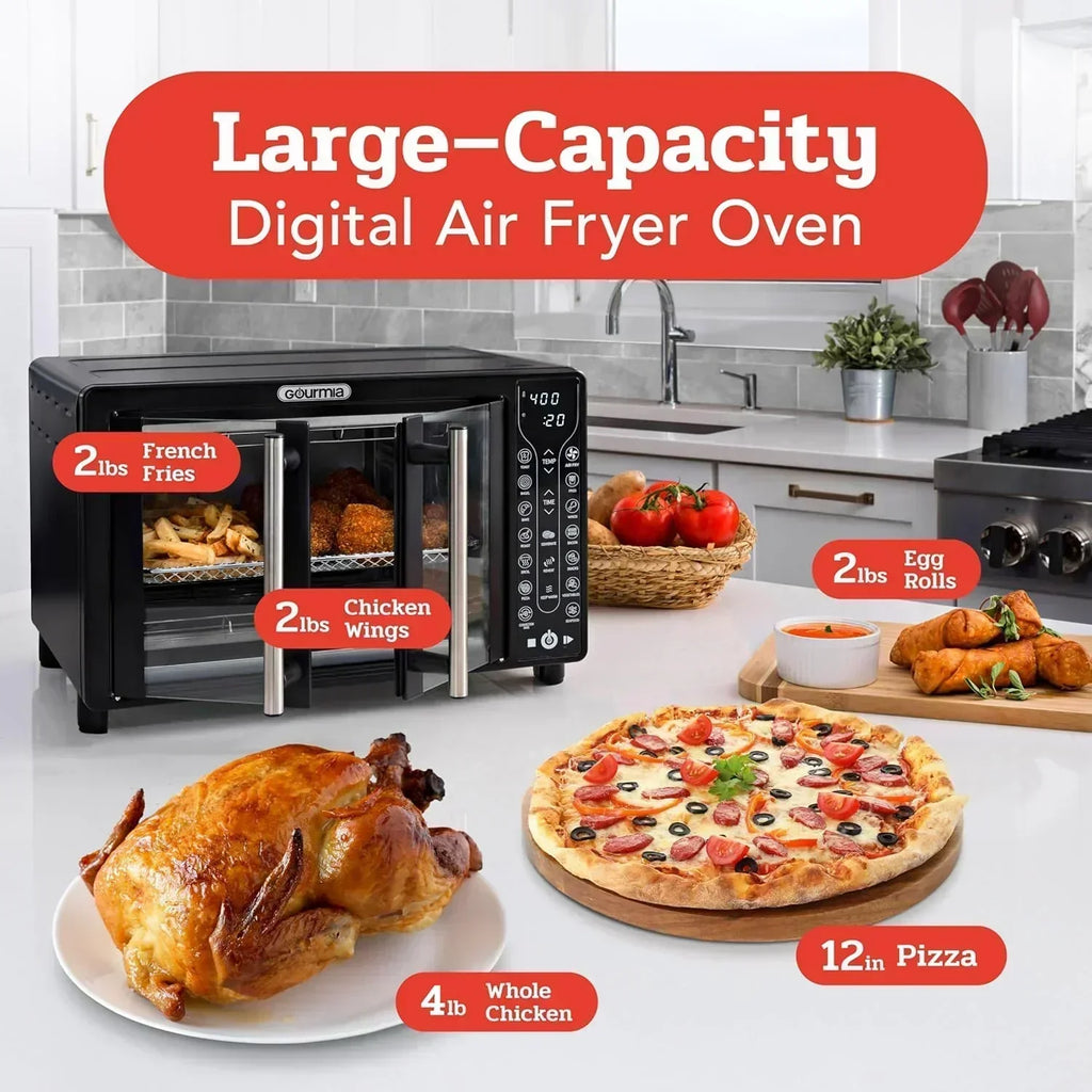 Gourmia Oven Air Fryer Combo with 17 Cooking Presets 24L Capacity Convection Rack wourant