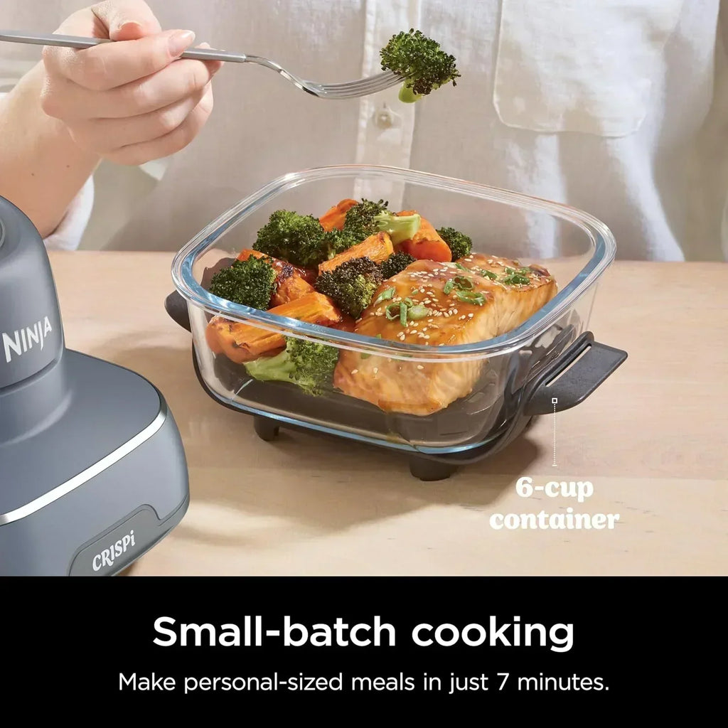Ninja Crispi 4 in 1 Portable Glass Air Fryer Cooking System 4QT 6 Cup TempWare Glass Containers wourant