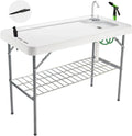 Folding Fish Cleaning Table Portable Camping Sink Table Outdoor Fish Fillet Cleaning Station wourant