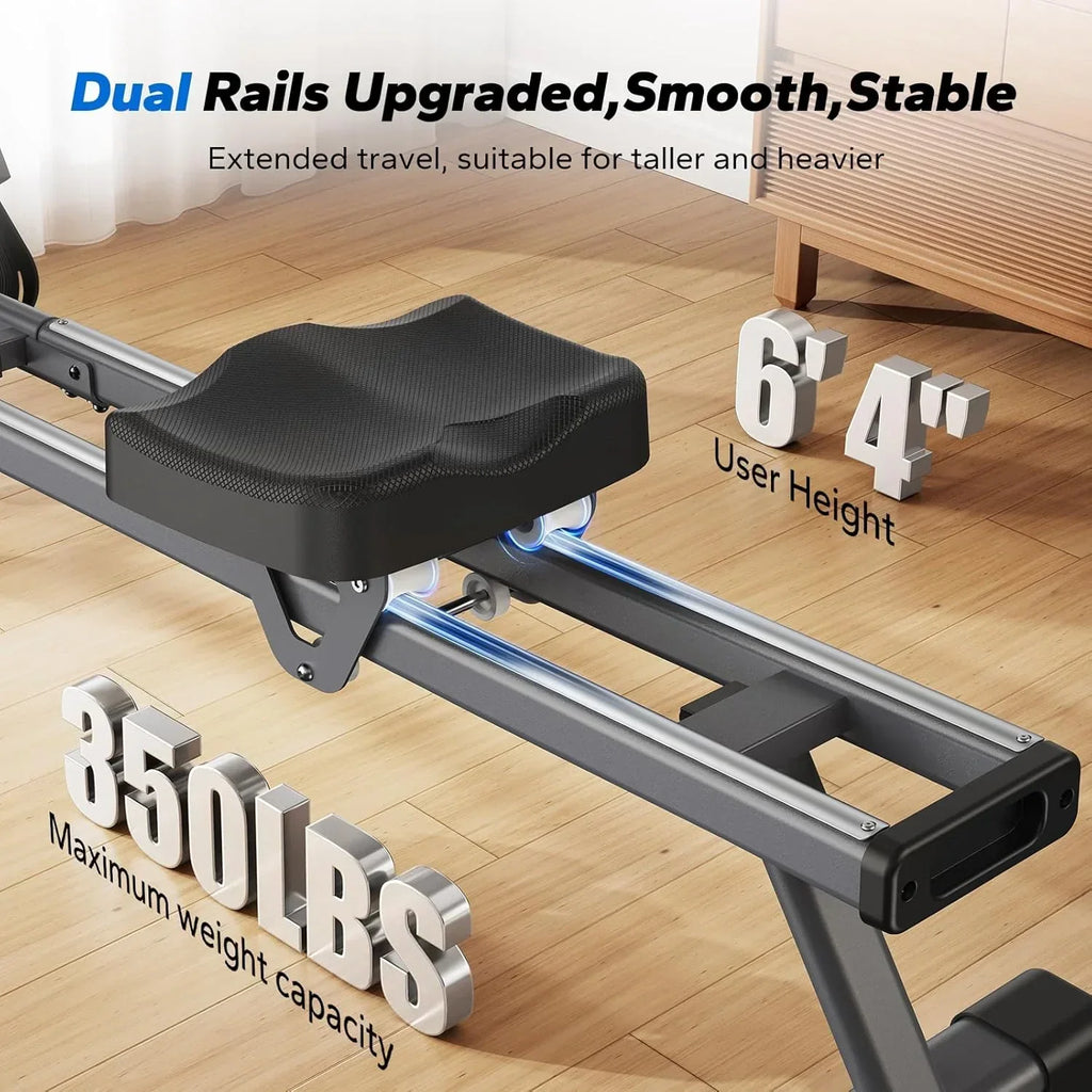 Merachi household rowing machine silent resistance dual-slide design wourant