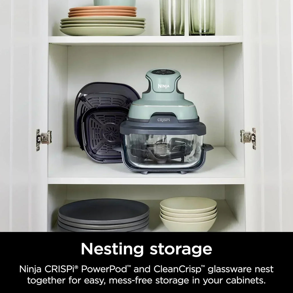 Ninja Crispi 4 in 1 Portable Glass Air Fryer Cooking System 4QT 6 Cup TempWare Glass Containers wourant